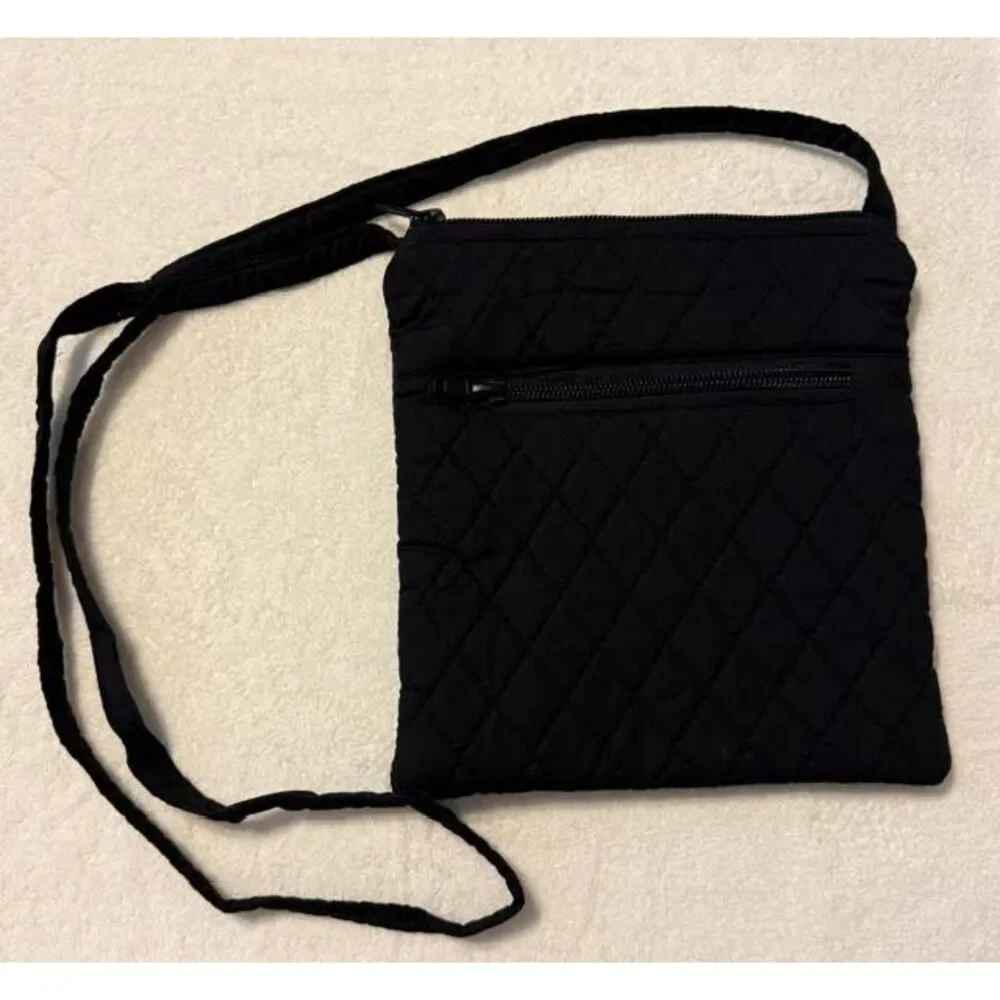 Cross Body Purse - Black quilted fabric, super light and comfortable - Picture 2 of 5